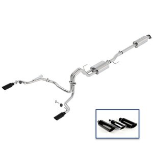 Ford F-150 Performance Exhaust - Rear Exit - Ford Racing - Cat-Back Sport - Black Chrome - `15-`18 Ford F-150 Performance Exhaust - Rear Exit - Ford Racing - Cat-Back Sport - Black Chrome - `15-`18